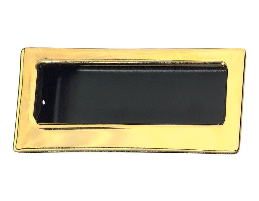 Poignée cuvette rectangulaire laiton poli verni 94 x 38 mm